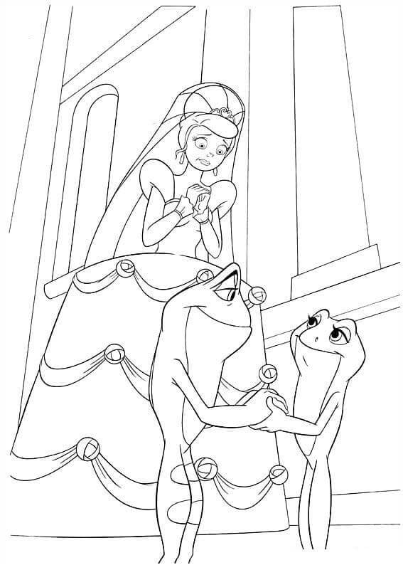 Frogs In Love coloring page