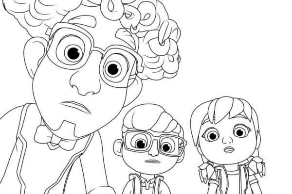 Funny Three Characters From Action Pack coloring page