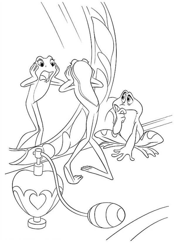 Funny Tiana Frog coloring page