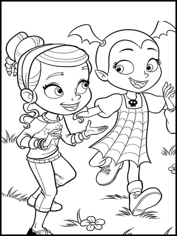 Girls Are Racing Across The Field coloring page