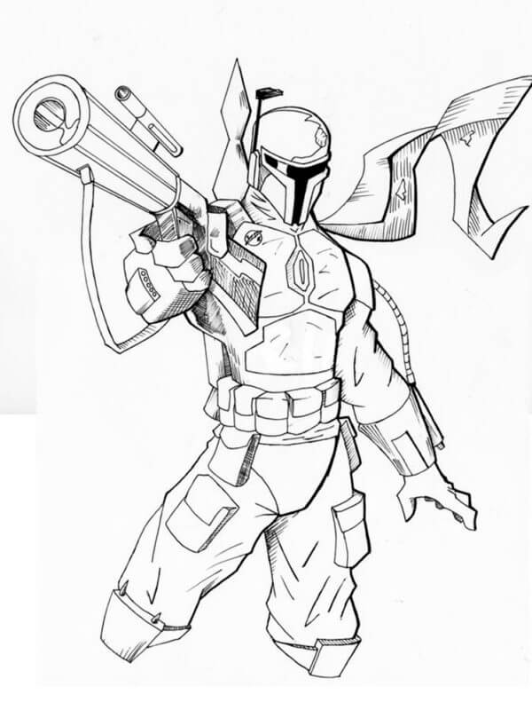 Good Mandalorian coloring page