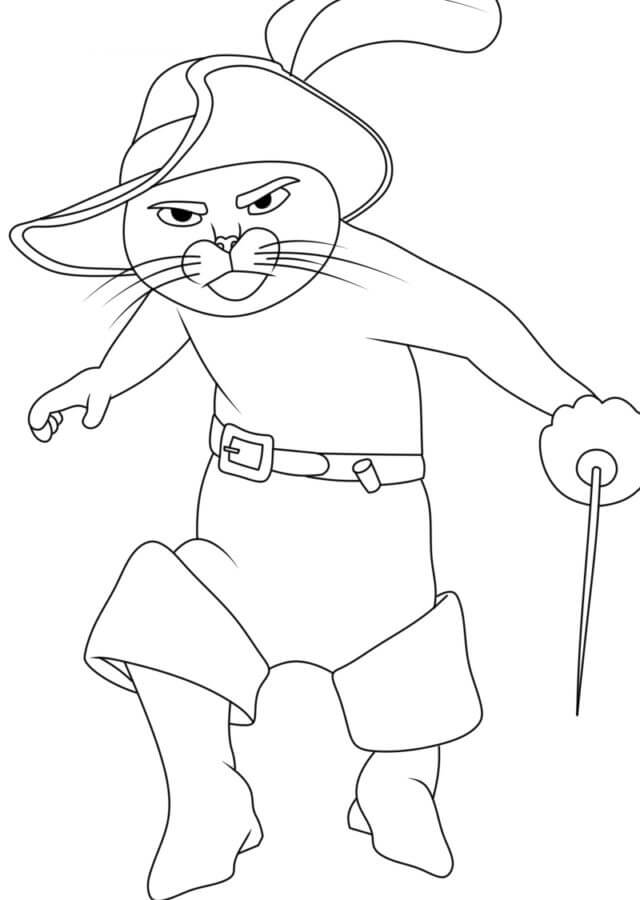 Good Puss In Boots coloring page