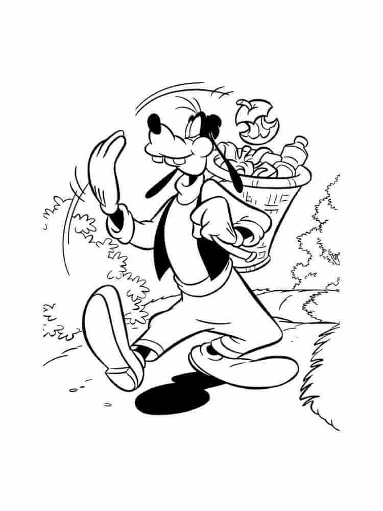 Goofy Eating Fruit coloring page