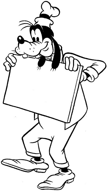 Goofy Holding Table coloring page