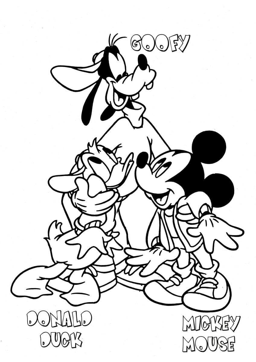 Goofy With Friends coloring page