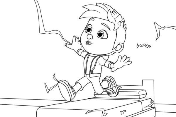 Happy Kid from Action Pack coloring page