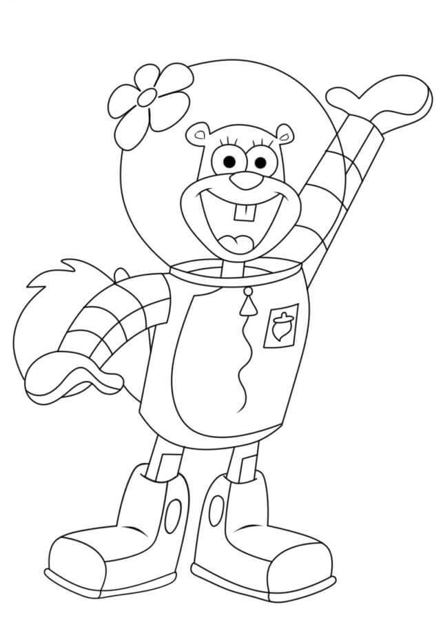 Happy Sandy Cheeks coloring page