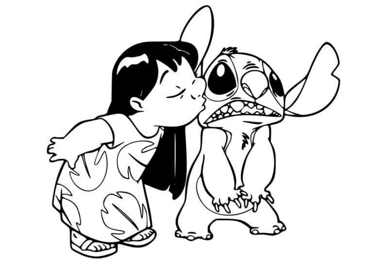 Lillo Kissing Stitch coloring page