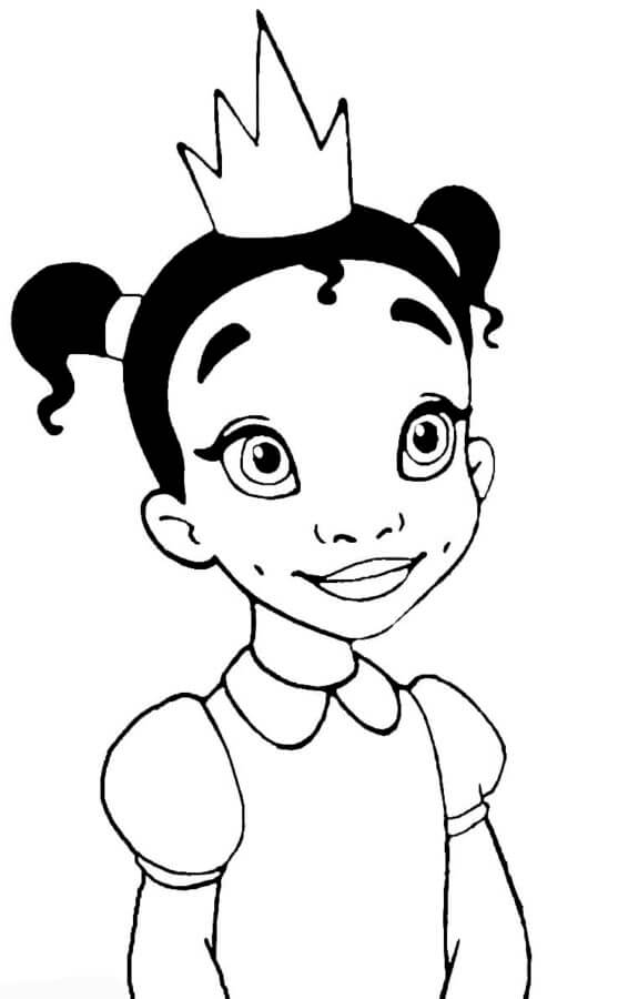 Little Tiana coloring page