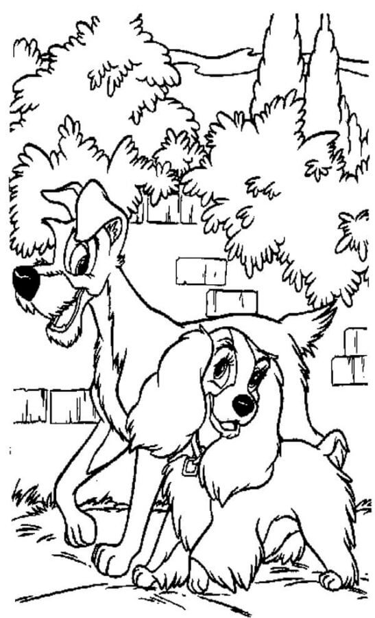 Meeting Of Lovers in The Park coloring page