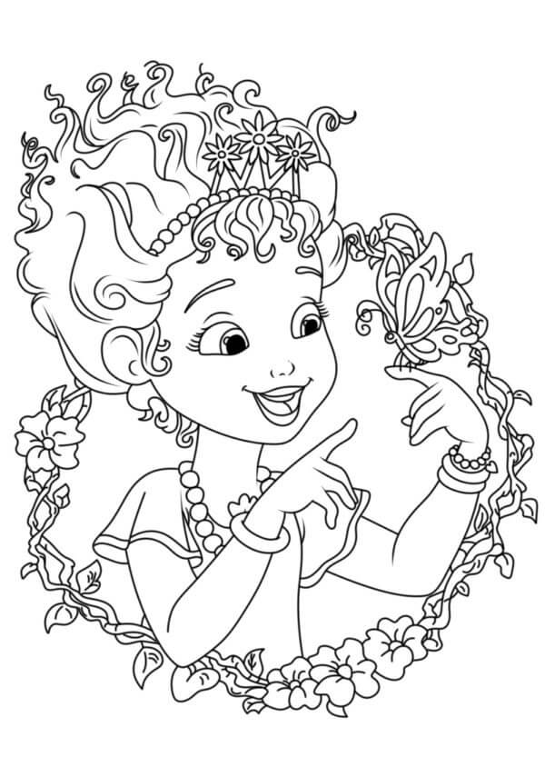 Nancy Clancy With Butterfly coloring page