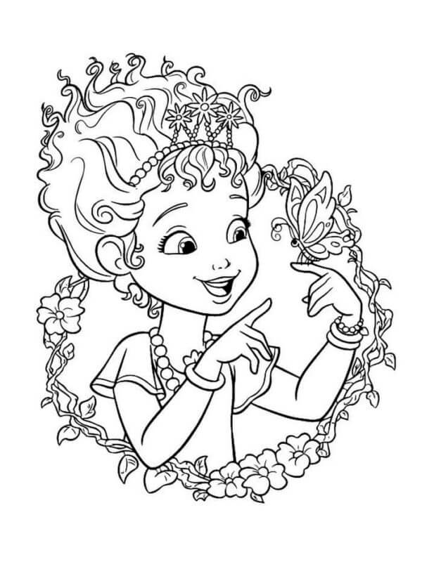 Nancy Communicates With a Butterfly coloring page