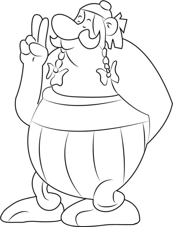 Obelix’s Favorite Dish is Roasted Wild Boar coloring page