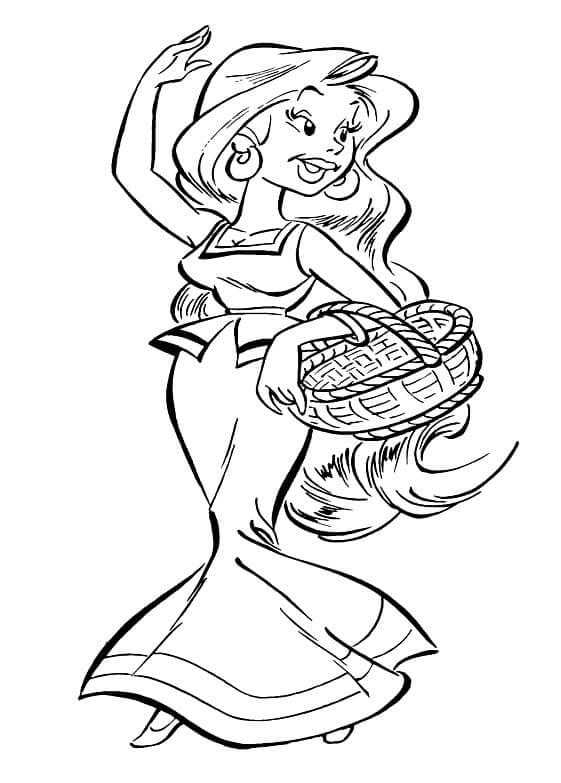 Panacea With a Basket For Flowers coloring page - Download, Print or ...