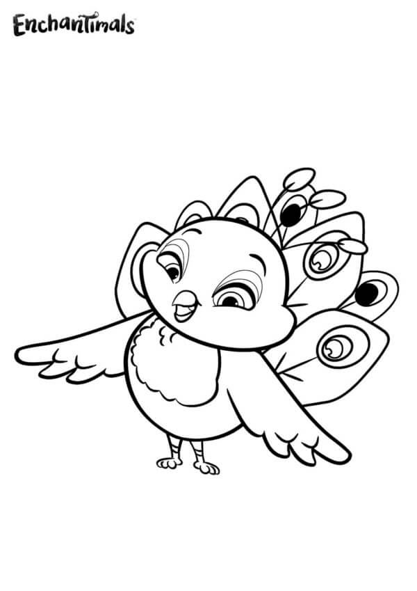 Peacock of Enchantimals coloring page