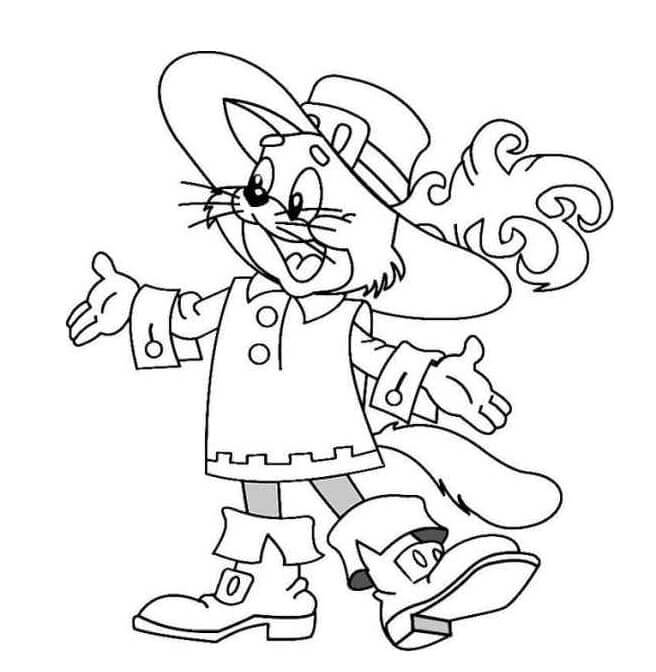 Puss in Boots Spreads His Arms To The Side coloring page