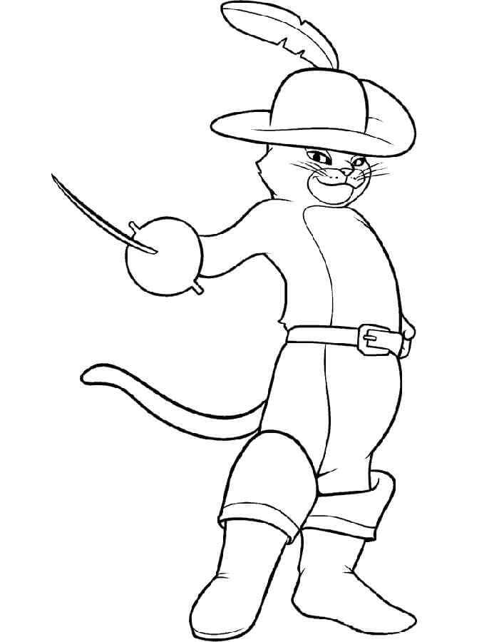 Puss in Boots is Ready For Battle coloring page