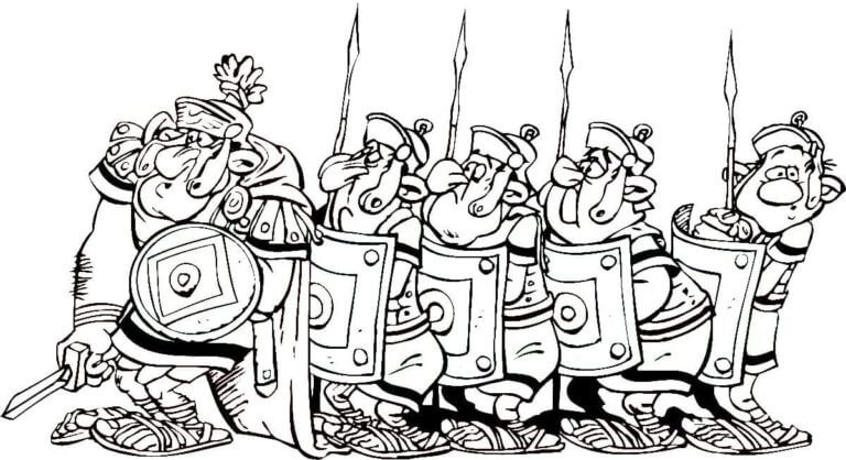 Romans With Shields And Swords