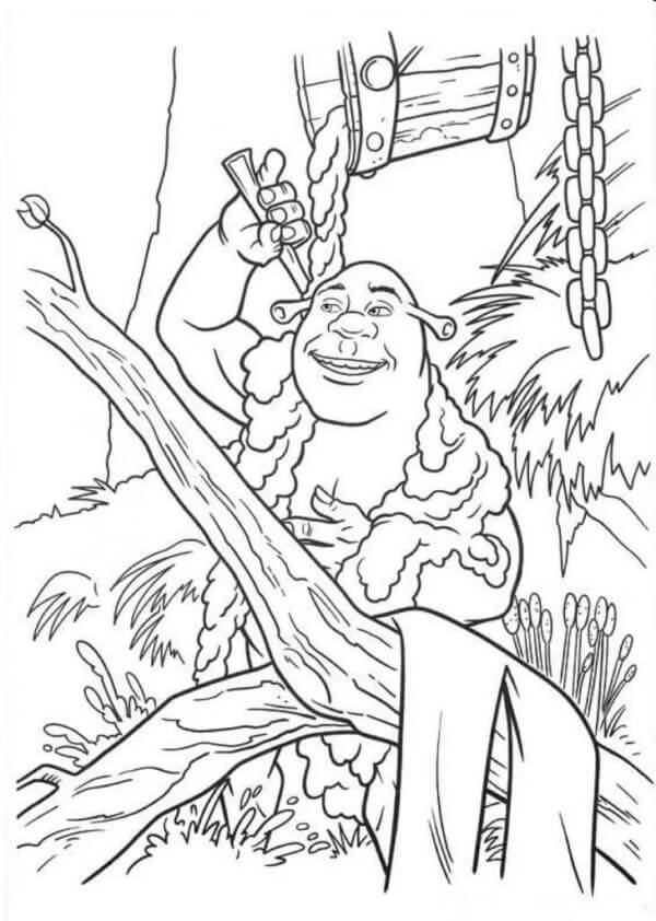 Shrek’s Bath Day coloring page