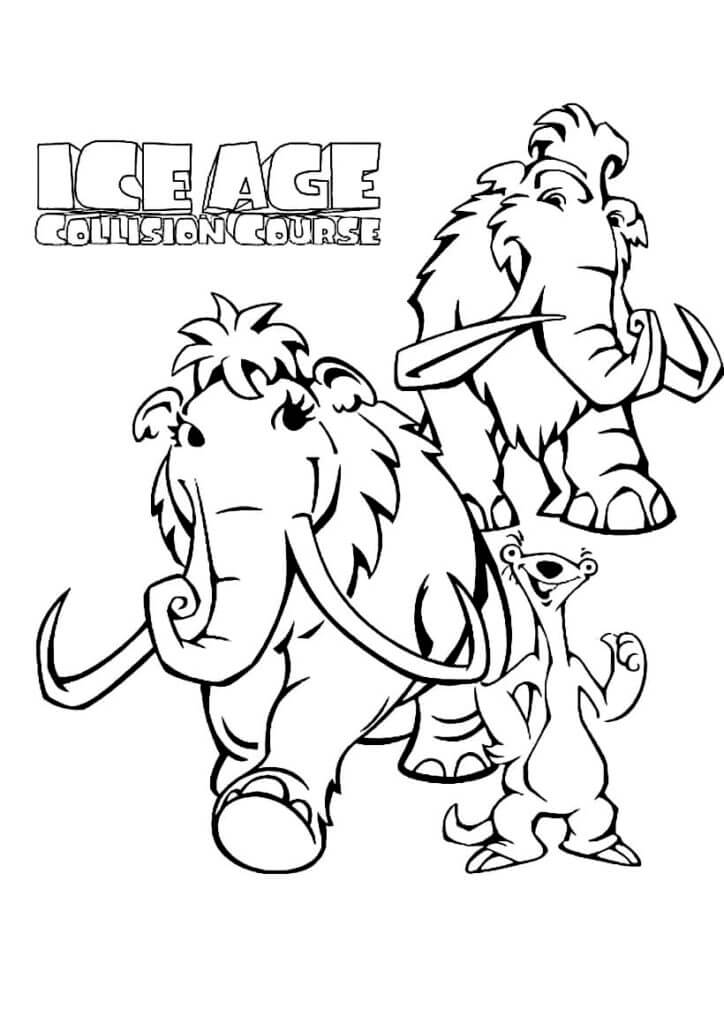 ice age characters coloring pages