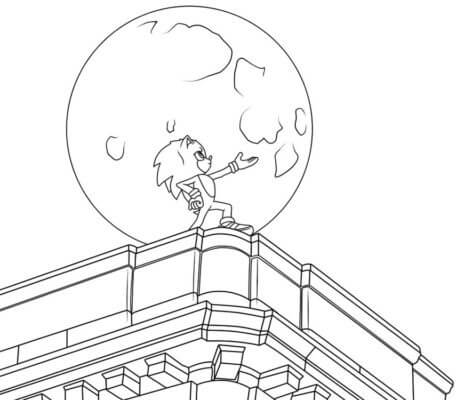 Sonic The Hedgehog 2 With Moon coloring page