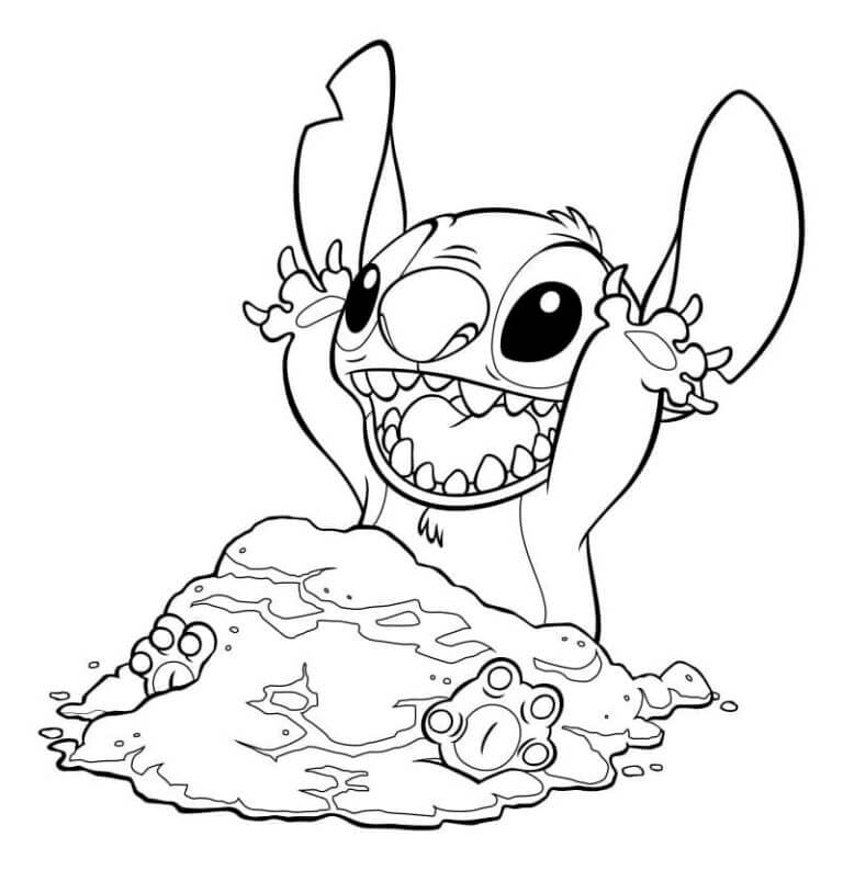 Stitch Bathes in Mud