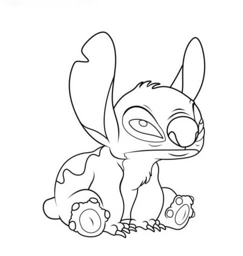 Stitch Sitting coloring page - Download, Print or Color Online for Free