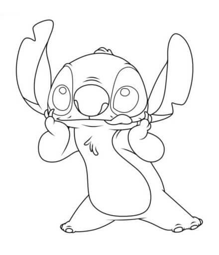 Stitch is Cheeky coloring page - Download, Print or Color Online for Free
