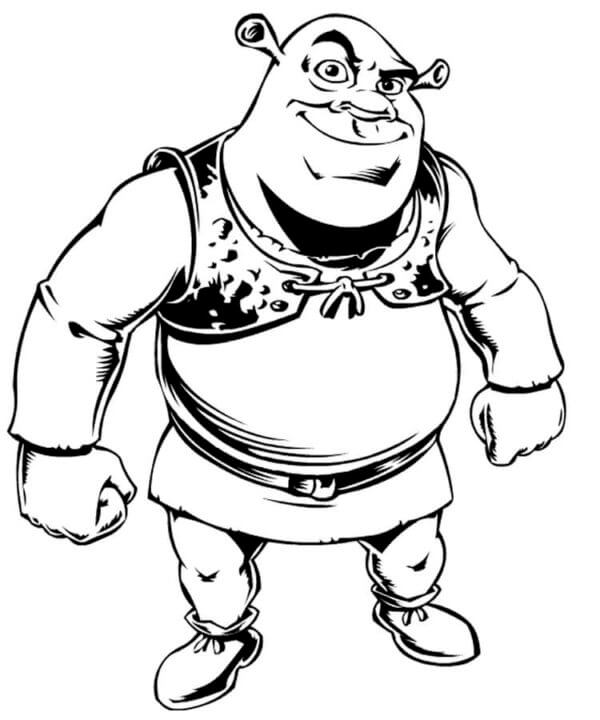 Strong Shrek coloring page