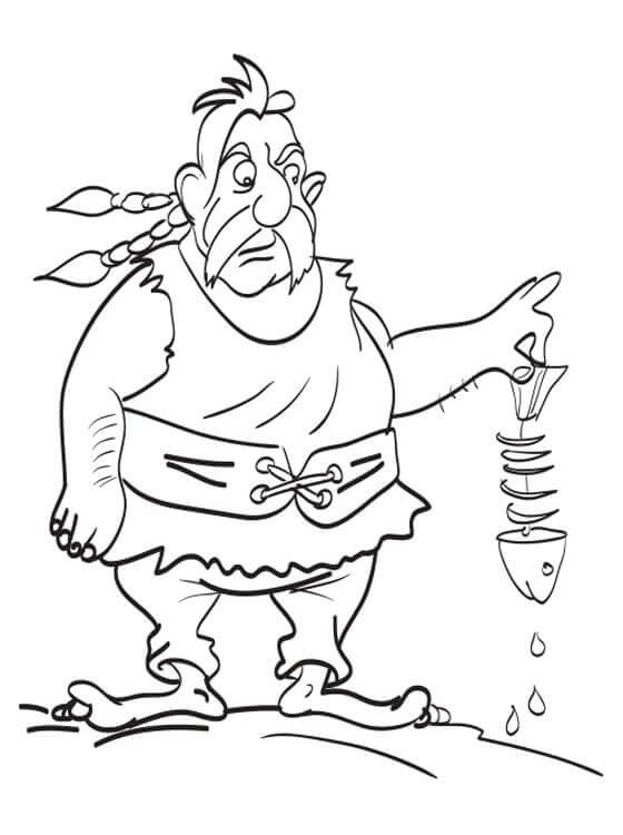 The Centurion Found a Bone From a Fish coloring page