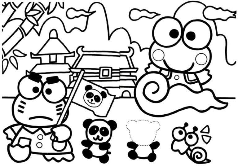 The Frog Travels All Over The World coloring page