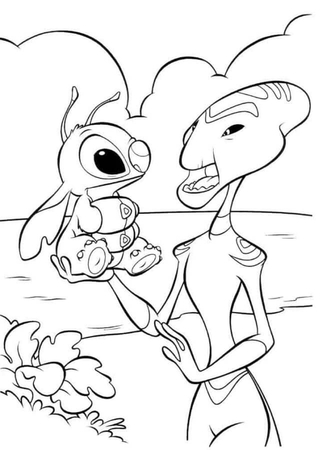 The Ducklings Are Playing With Stitch coloring page - Download, Print or  Color Online for Free
