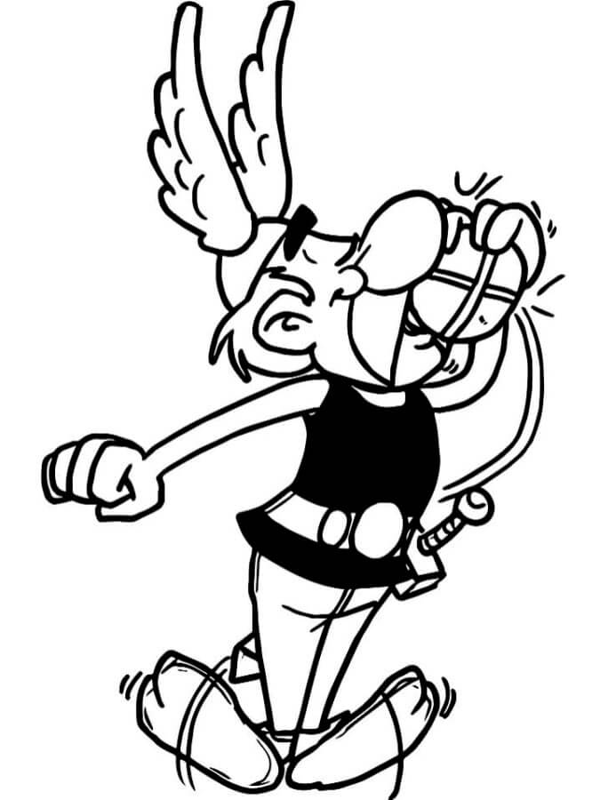 The Magic Potion Will Make Asterix Stronger coloring page