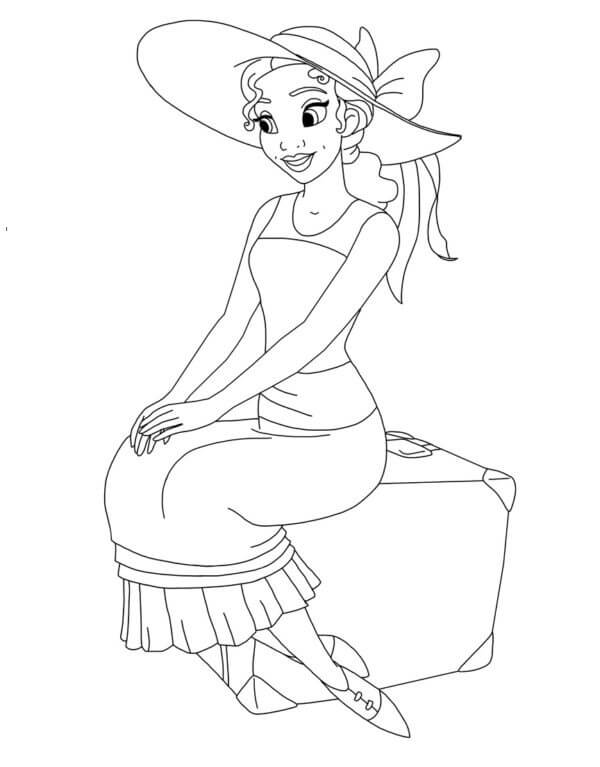 Tiana Sitting coloring page