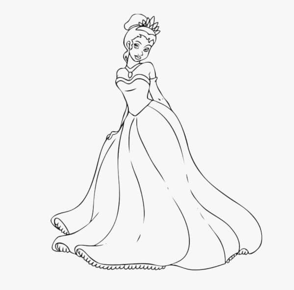 Tiana’s Iconic Outfit coloring page