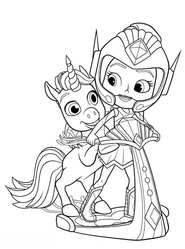 Two Character in Rainbow Rangers coloring page