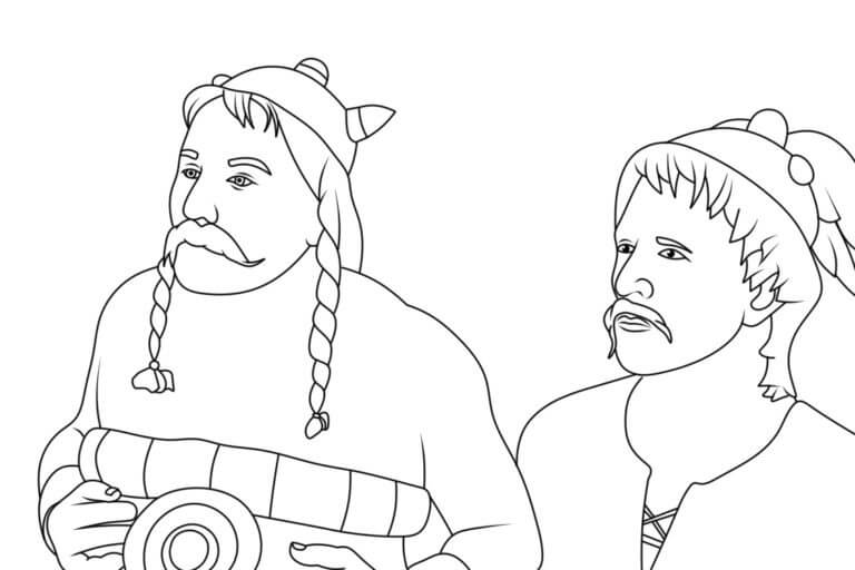 Two Characters From Asterix And Obelix coloring page