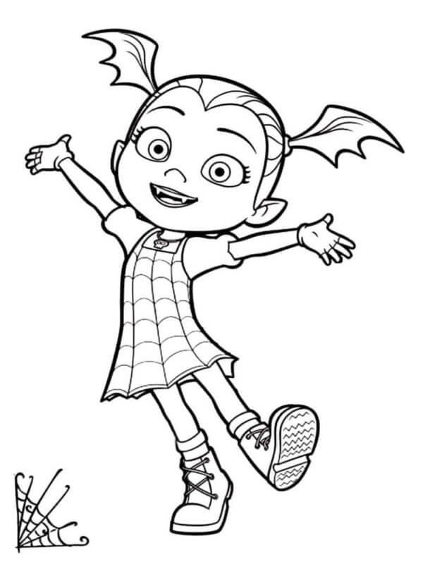 Two Ponytails Sweetheart Vampirina coloring page