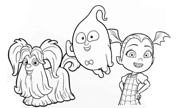 Vampirina’s Best Friends Are A Ghost And A puppy coloring page