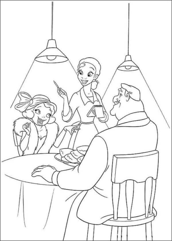 Working As a Waitress Does Not Scare The Princess At All coloring page