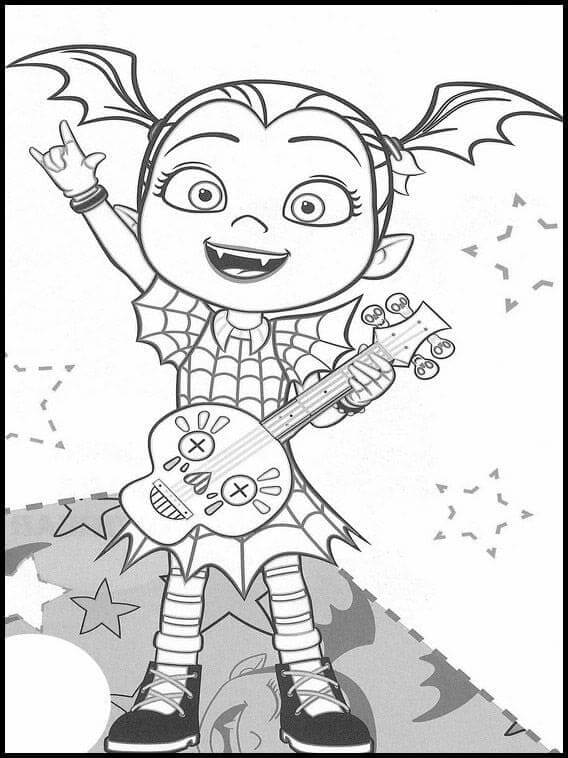 Young Happy Guitarist coloring page