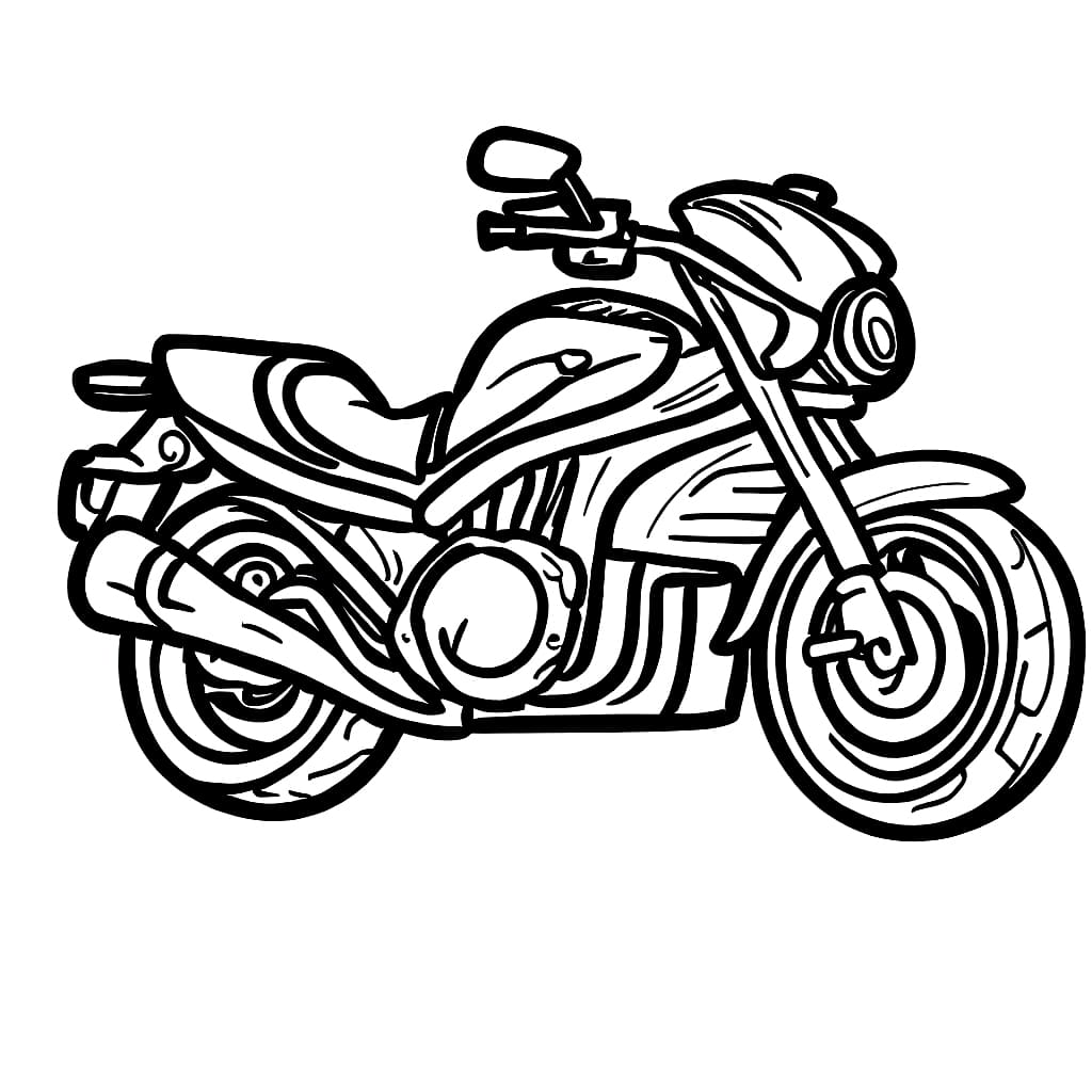 A Cool Motorbike coloring page