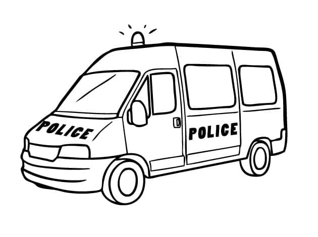 A Police Van coloring page