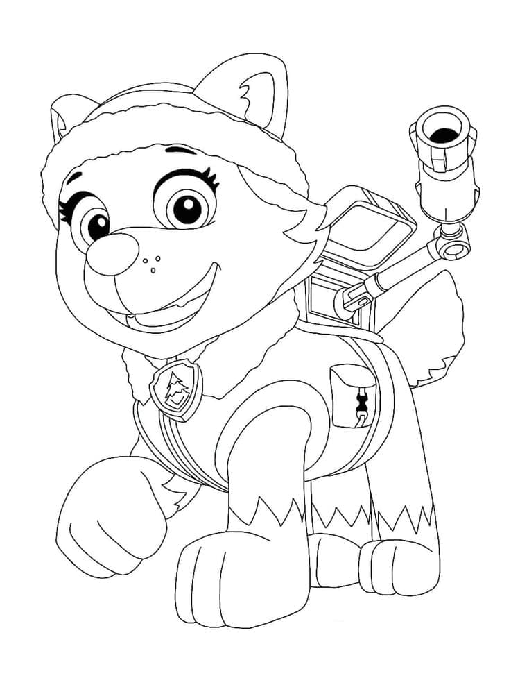 Adorable Everest Paw Patrol coloring page