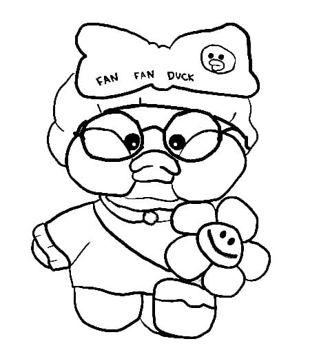 Adorable Lalafanfan Duck coloring page