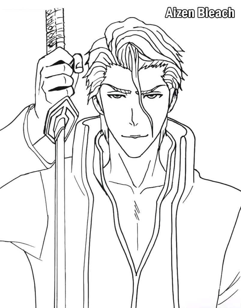 Aizen from Bleach coloring page - Download, Print or Color Online for Free