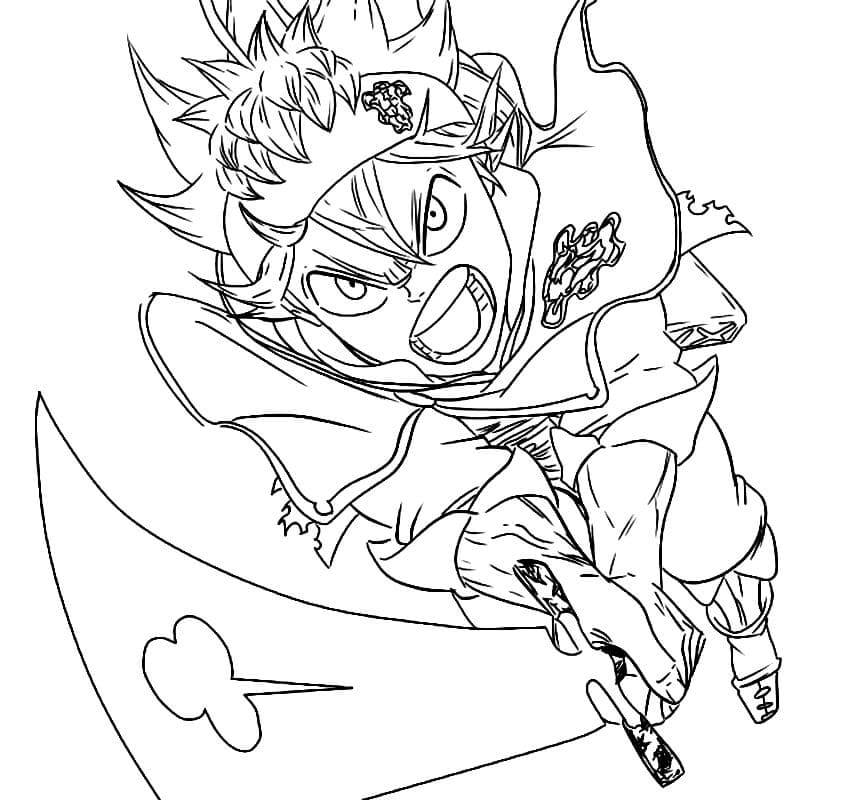 Angry Asta coloring page