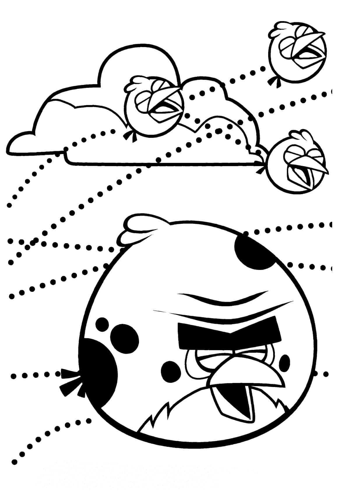 Angry Bird Birthday Coloring Pages