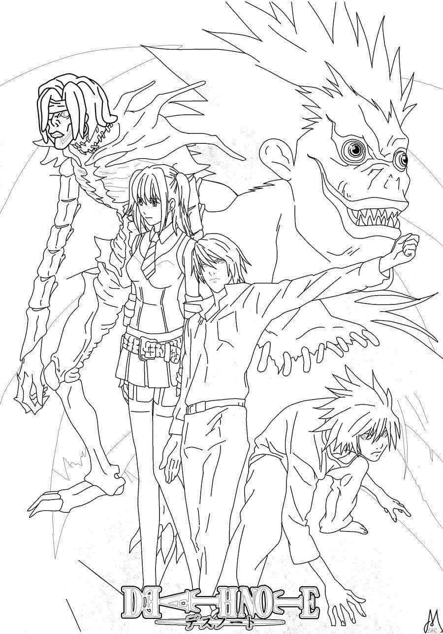 Anime Death Note coloring page - Download, Print or Color Online for Free