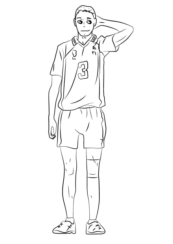 Asahi Azumane from Haikyuu coloring page